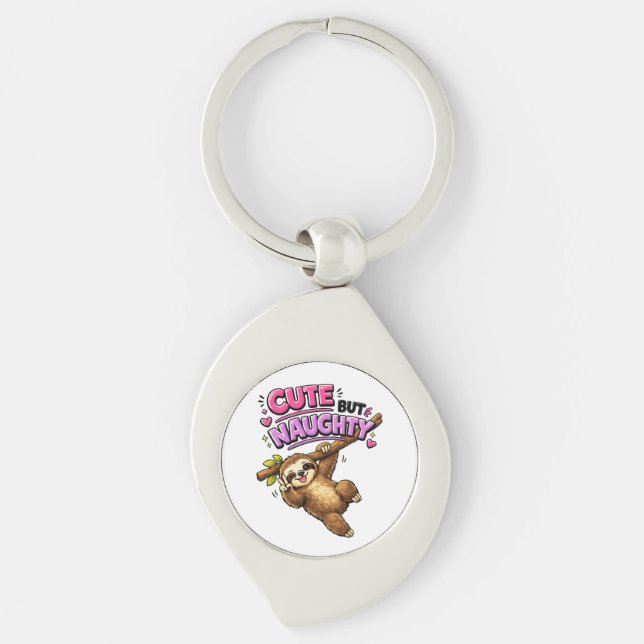 Cute but naughty sloth keychain (Front)
