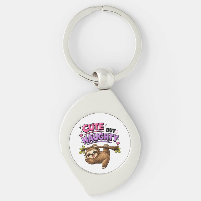 Cute but naughty sloth keychain (Front)