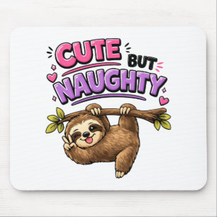 Cute but naughty sloth mouse pad