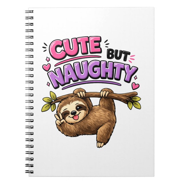 Cute but naughty sloth notebook (Front)