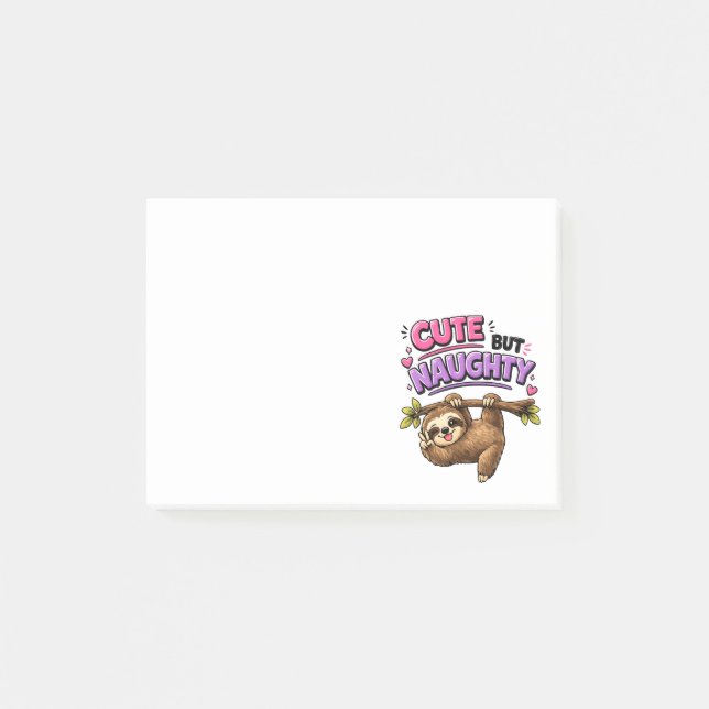 Cute but naughty sloth post-it notes (Front)