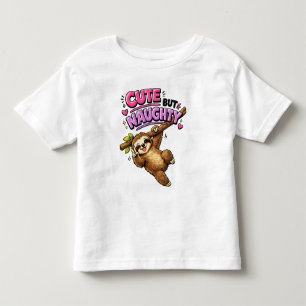 Cute but naughty sloth toddler t-shirt