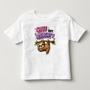 Cute but naughty sloth toddler t-shirt