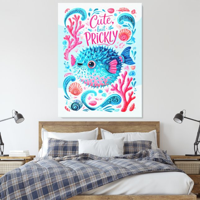 Cute but Prickly Canvas Print (Insitu(Bedroom))