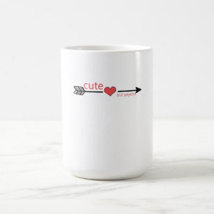 Cute but Psycho Black Arrow Red Heart Magic Mug
