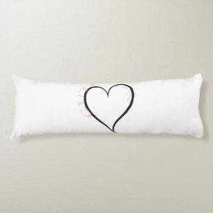 Cute but Psycho Black Heart Pink Font Body Pillow