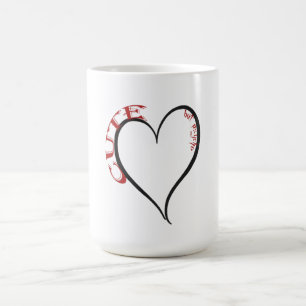 Cute but Psycho Black Heart Red Font Magic Mug