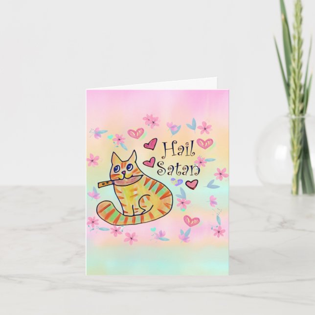Cute but sarcastic kitty cat adorable note card (Front)