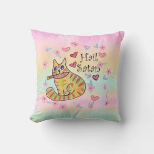 Cute but sarcastic kitty cat adorable throw pillow