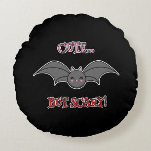 Cute but Scary Bat Round Pillow