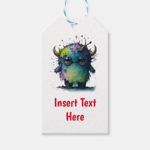 Cute But Scary Cartoon Monster Design Gift Tags