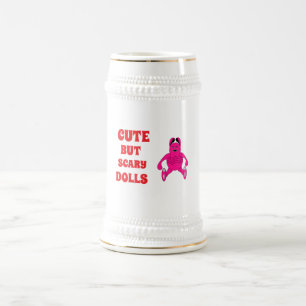 Cute but scary dolls beer stein