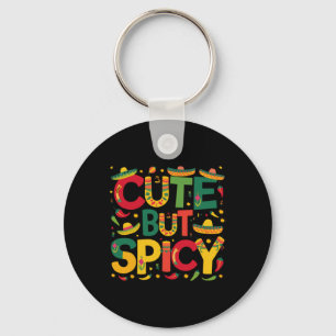Cute But Spicy Mexican Tacos Sombrero Fiesta Cinco Keychain