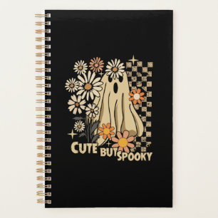 Cute but Spooky Funny Floral Halloween Ghost Check Planner