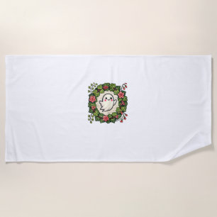 Cute but Spooky Ghost Illustration Tank Top Beach Towel