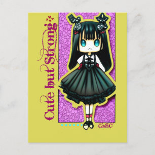 Cute but Strong - Lolly Gothic Girl by CallisC  T- Postcard
