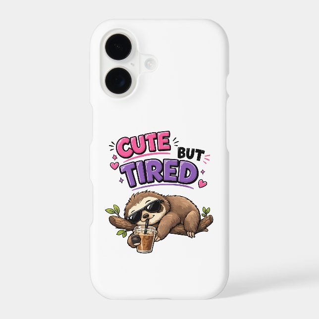 Cute but tired sloth with iced coffee (Back)