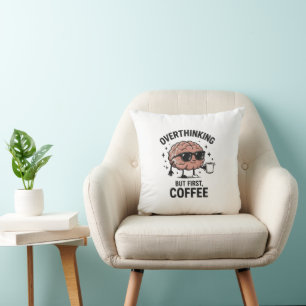 Cute but Unhinged – Funny & Quirky Graphic T-shirt Throw Pillow