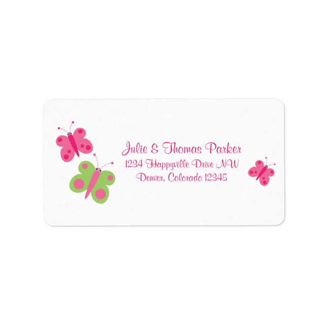 Cute Butterflies Address Labels (Front)