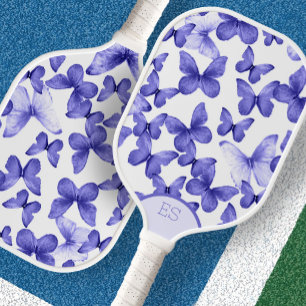 Cute butterflies blue pickleball paddle