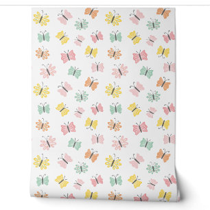 Cute butterflies in pastel colours wallpaper
