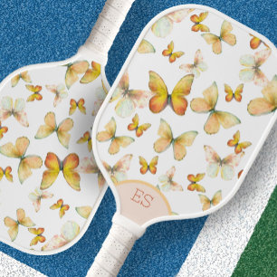 Cute butterflies orange pickleball paddle