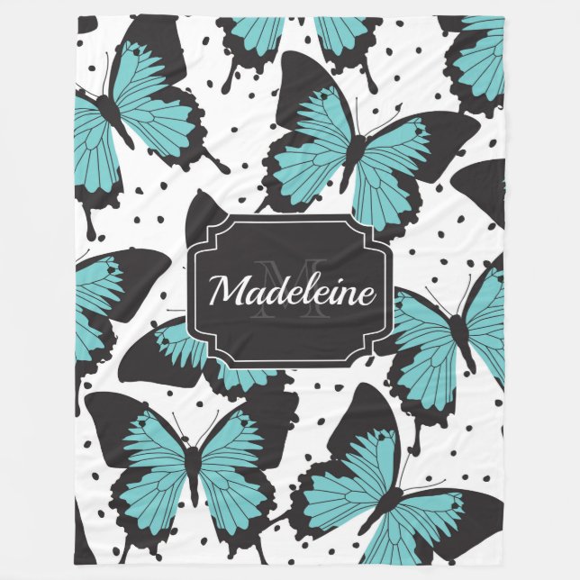 Cute Butterflies Pattern Fleece Blanket (Front)