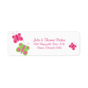 Cute Butterflies Return Address Labels