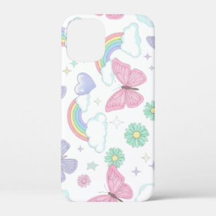 Cute Butterfly and Rainbow Design iPhone 12 Mini Case