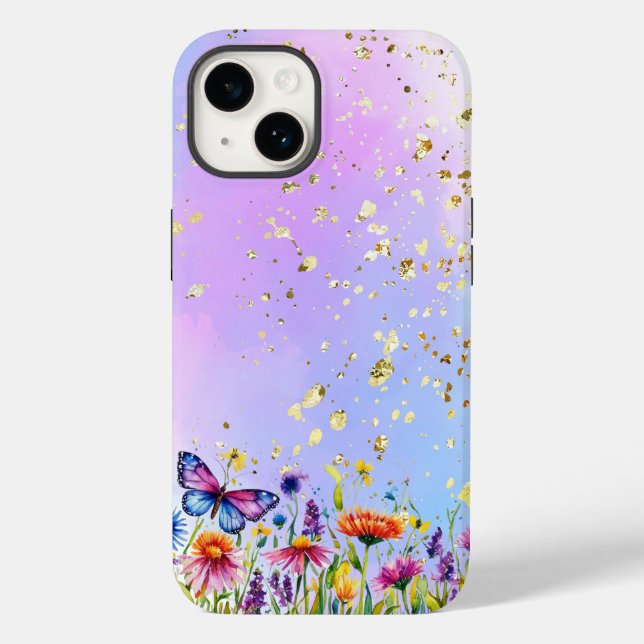 Cute butterfly and soft pastel base Case-Mate iPhone case (Back)