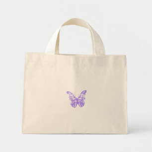 cute butterfly art design mini tote bag