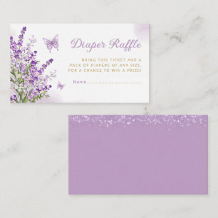 Cute Butterfly Baby Shower Diaper Raffle Ticket Enclosure Card