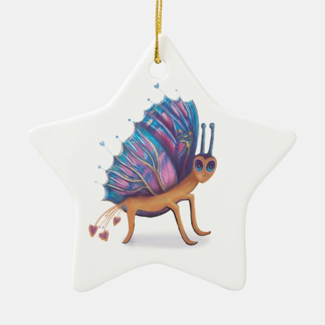cute butterfly ceramic ornament (Front)
