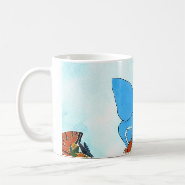 Cute Butterfly Collage & Wildflower Mug (Left)