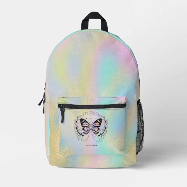 Cute Butterfly Colourful Printed Backpack (Front)