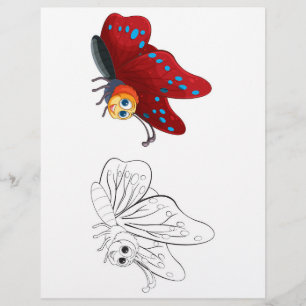 Cute butterfly  colouring page