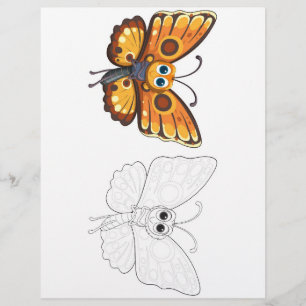 Cute butterfly colouring page