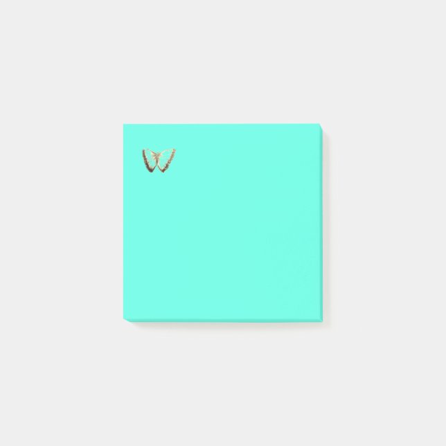 Cute Butterfly design bright Teal  Post-it Notes (Front)