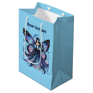 Cute butterfly fairy customizable party medium gift bag