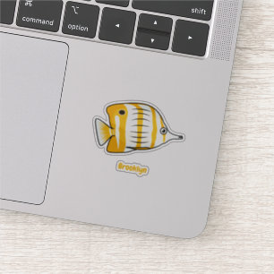 Cute butterfly fish cartoon illustration