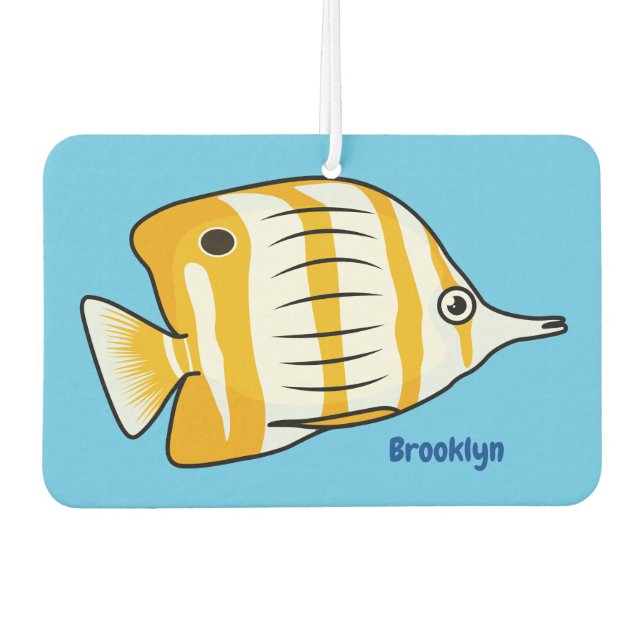 Cute butterfly fish cartoon illustration air freshener (Front)