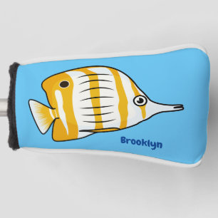 Cute butterfly fish cartoon illustration golf head cover