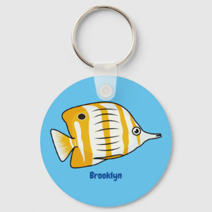 Cute butterfly fish cartoon illustration  keychain