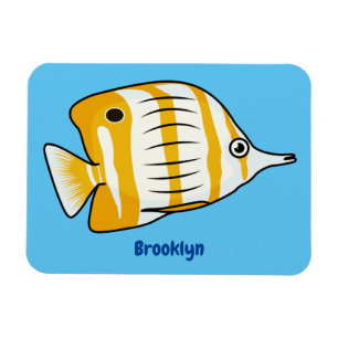 Cute butterfly fish cartoon illustration  magnet