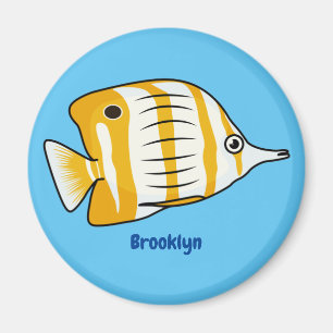 Cute butterfly fish cartoon illustration  magnet