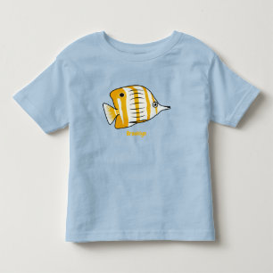 Cute butterfly fish cartoon illustration toddler t-shirt