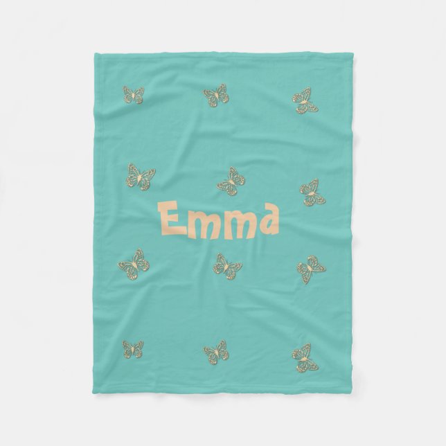 Cute Butterfly Fleece Blanket (Front)