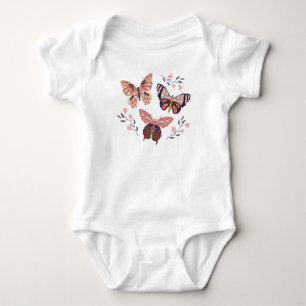 Cute Butterfly Girl Baby Bodysuit