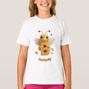 Cute Butterfly Kids T-Shirt B is for Butterfly A