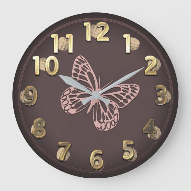 Cute Butterfly Large Clock (Front)